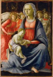 Maria mit Kind und fünf Engeln